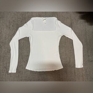 H&M White Long Sleeve Top